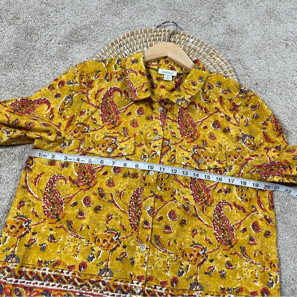 Sundance Women’s Button Down Shirt Longsleeve Floral Joy Boho Artsy in Yellow M - Picture 13 of 13